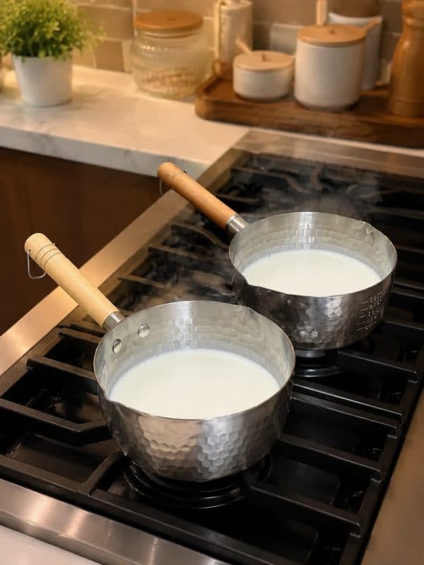 شیر جوش چکشی استیل دسته چوبی وارداتی