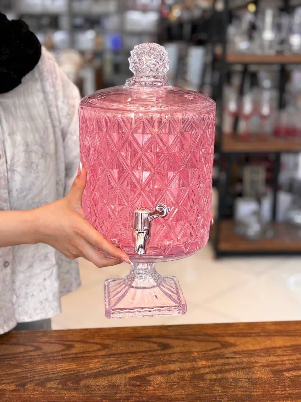 کلمن بلور پایه کوتاه طرحدار وارداتی — تصویر ۴