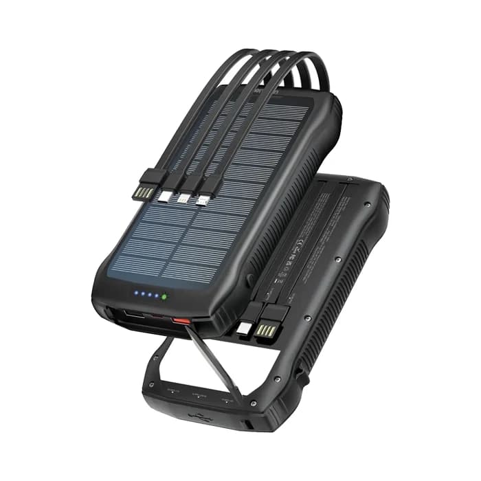 پاور بانک خورشیدی 20000mAh گرین لاین مدل GNSOLF20PBBK — تصویر ۲