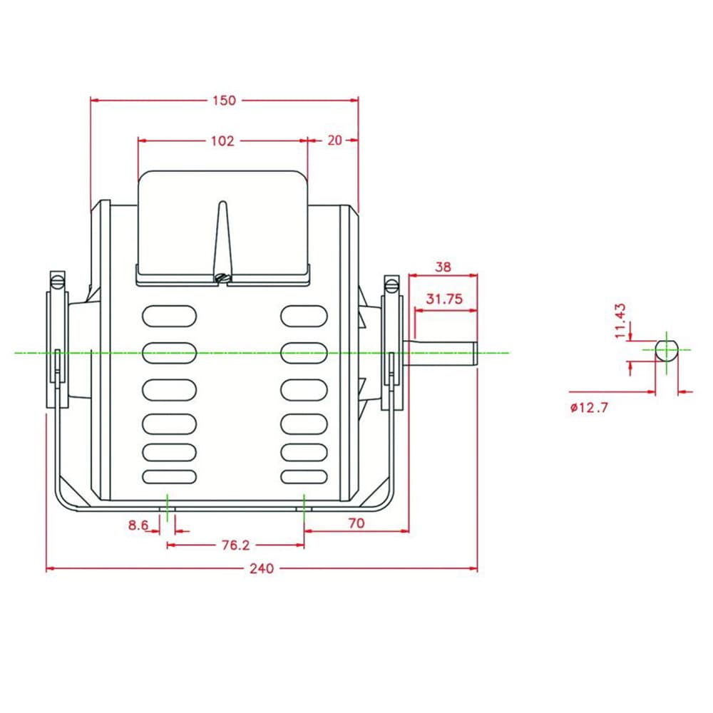 موتور کولر 3/4 CS تکخازن موتوژن — تصویر ۶