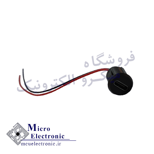کانکتور مادگی Type-C پنلی سیم دار فشاری مشکی