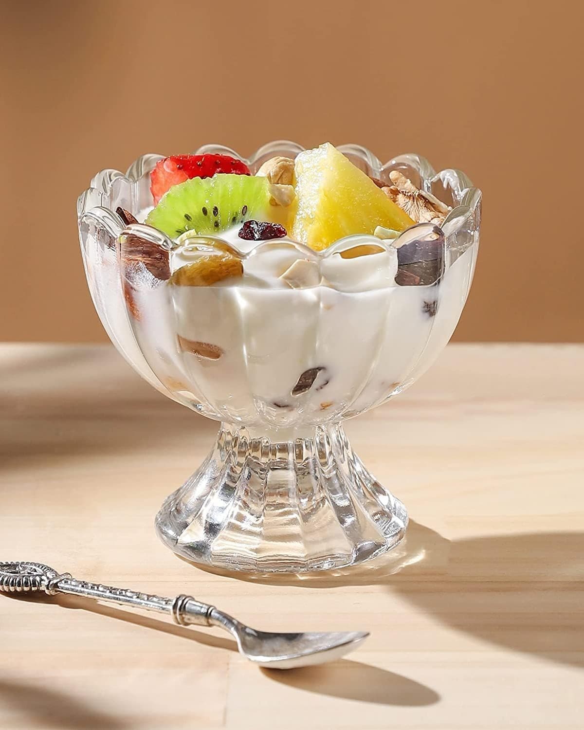 بستنی و دسرخوری طرح گل دلی گلس deli glass