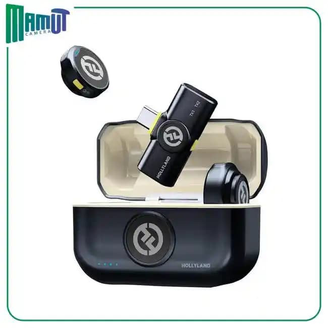 میکروفون بیسیم هالی لند Hollyland LARK M2 DUO 2-Person Wireless Microphone System with USB-C Connector (2.4 GHz, Shine Charcoal)
