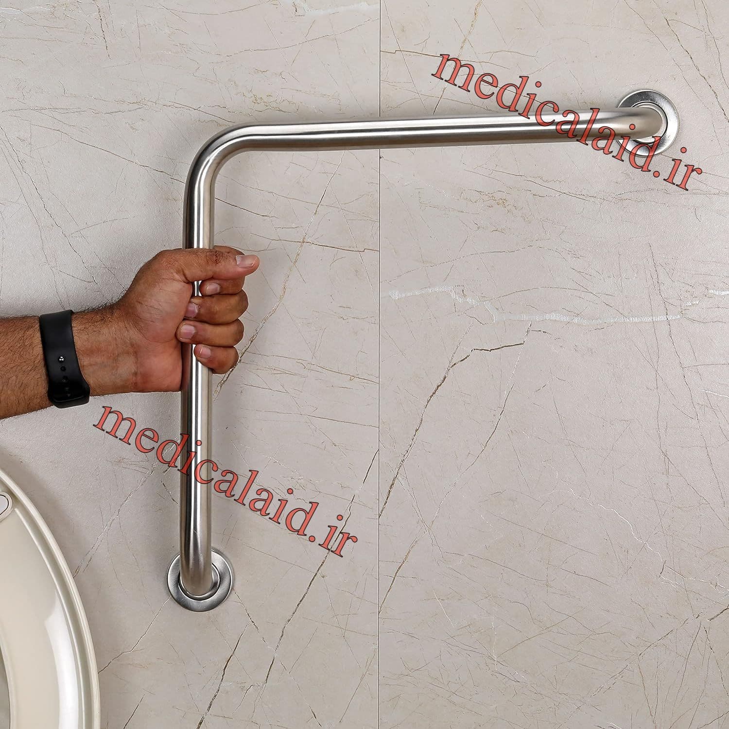 دستگیره حمام و توالت استیل ضدزنگ — تصویر ۳