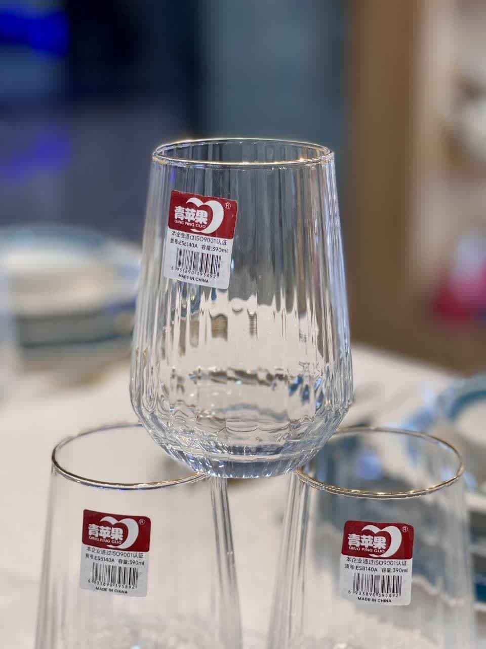 نیم لیوان شیاردار لب طلای DELI GLASS — تصویر ۴