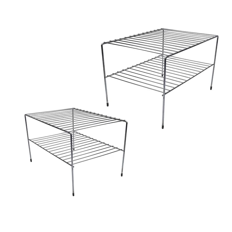نظم دهنده کابینت دو طبقه کوچک مدل راف رنگ استیل
