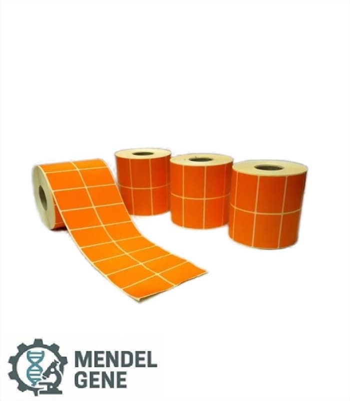 لیبل صدفی (PVC) سایز 34×51 میلیمتر دو ردیف بوبین کوچک تمپلات نارنجی (لیبل دیجی کالا)