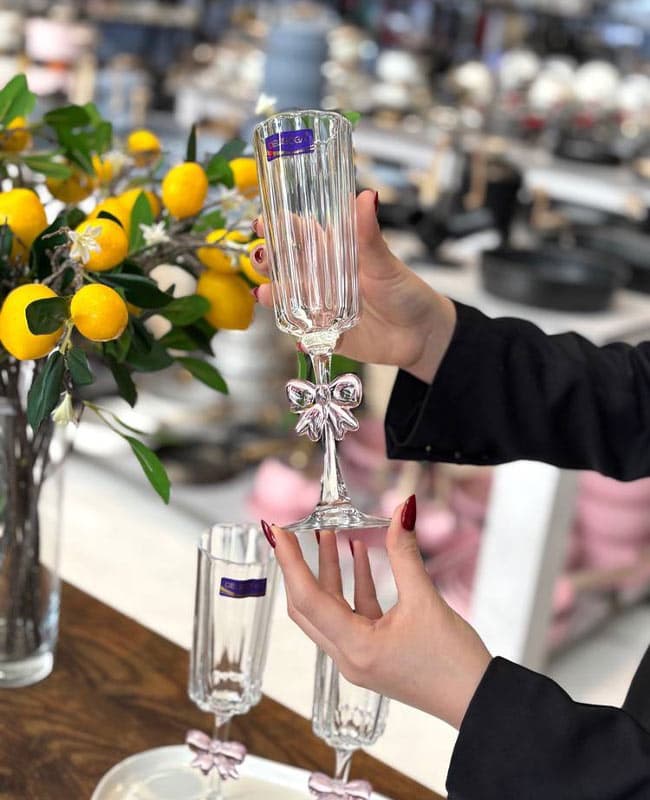 گیلاس بلند blooming طرح پاپیون DELISOGA — تصویر ۳