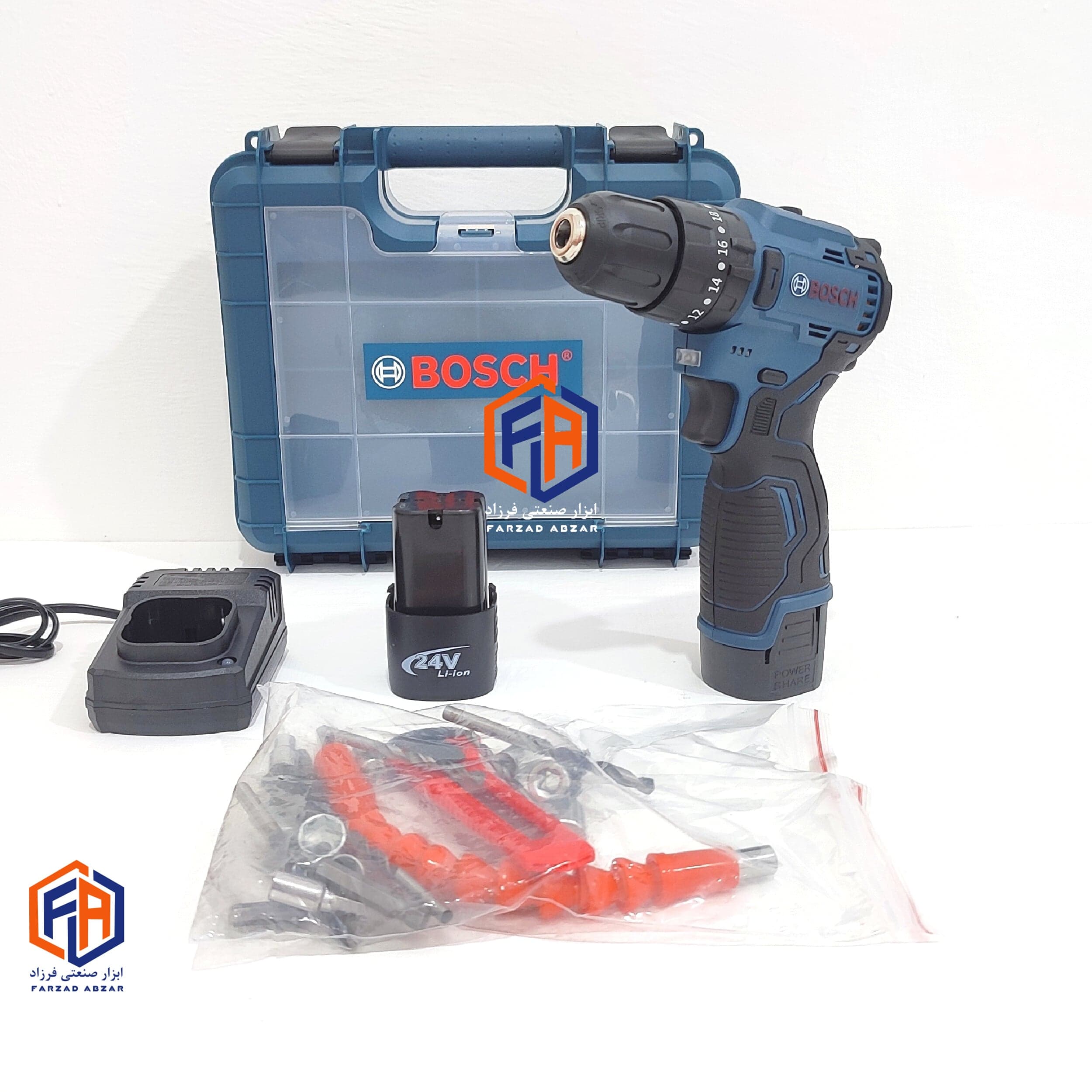 دریل شارژی 24 ولت بوش موتور براشلس مدل Bosch (CORDLESS) — تصویر ۴