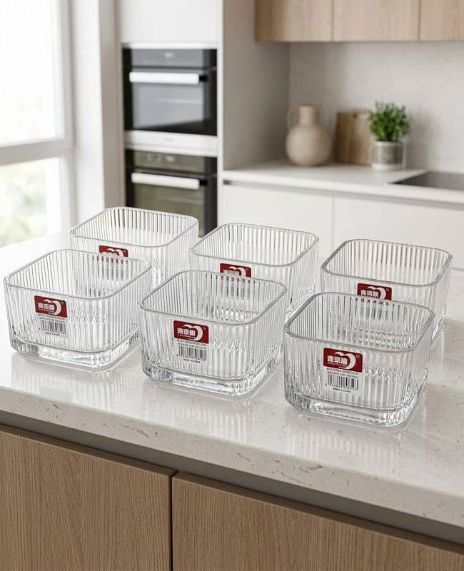 پیاله مربع خطی دلی گلس Deli Glass — تصویر ۲