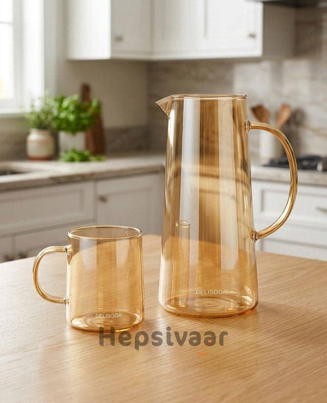 ست پارچ و لیوان 5 پارچه دلی سوگا Deli Glass — تصویر ۴