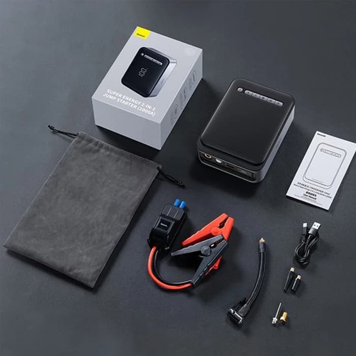 جامپ استارتر و پمپ باد 8,000mAh بیسوس مدل BS-CH003 — تصویر ۶