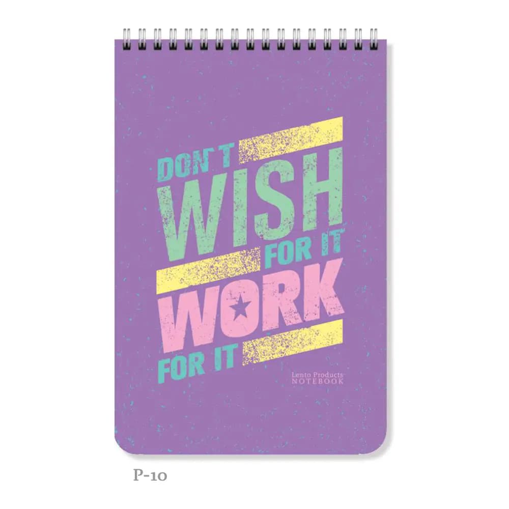 دفتر پاستیلی طرح Don’t wish for it / Work for it سایز A5