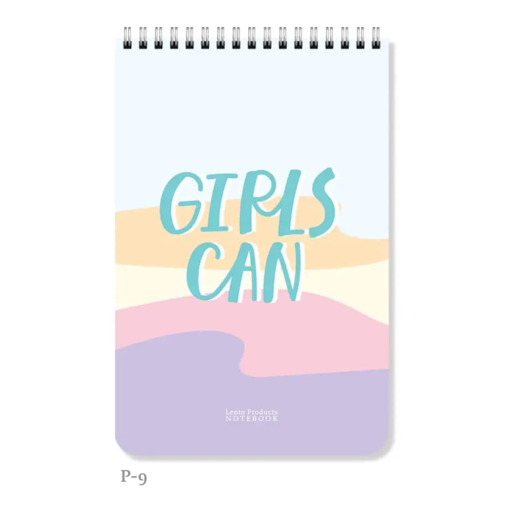 دفتر پاستیلی طرح Girls can سایز A5