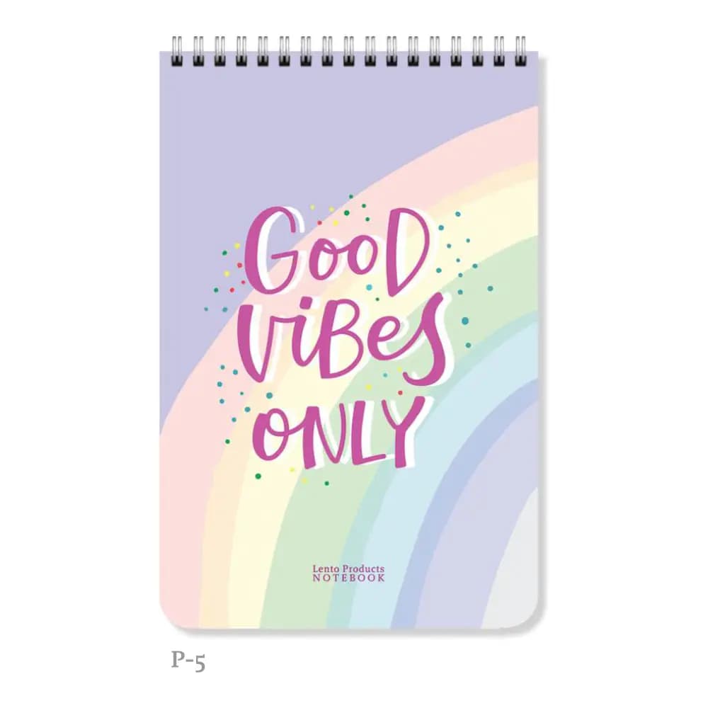 دفتر پاستیلی طرح Good Vibes Only سایز A5