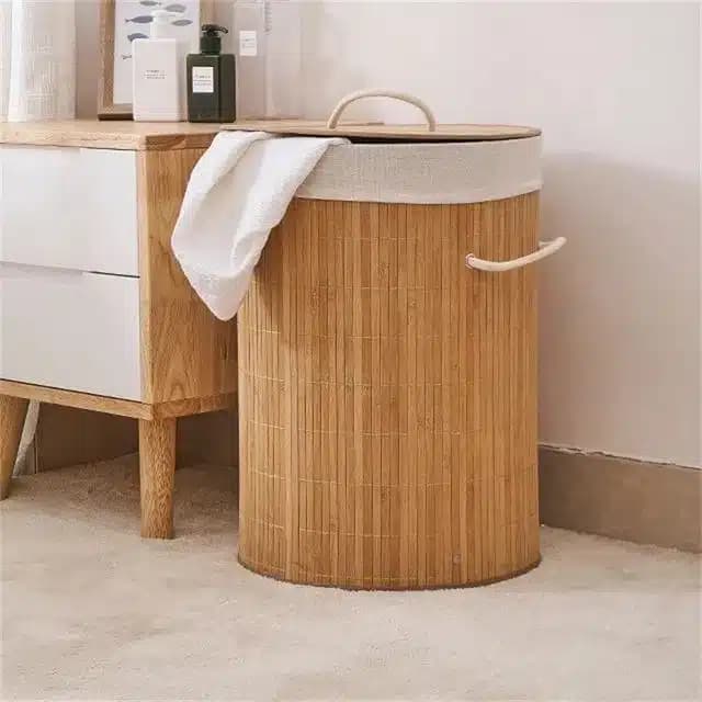 سبد حصیری لاندری گرد وارداتی — تصویر ۹
