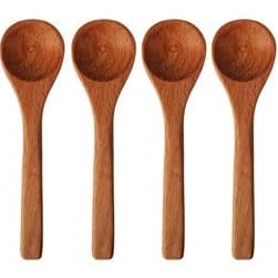 قاشق کوتاه ادویه 4 عددی چوبی