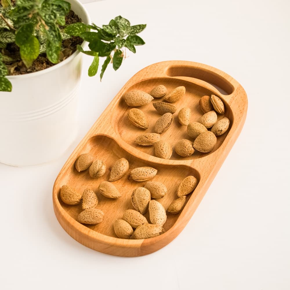 اردو خوری دو خانه تک دسته چوب گردو برند نیم وود nimwood — تصویر ۲