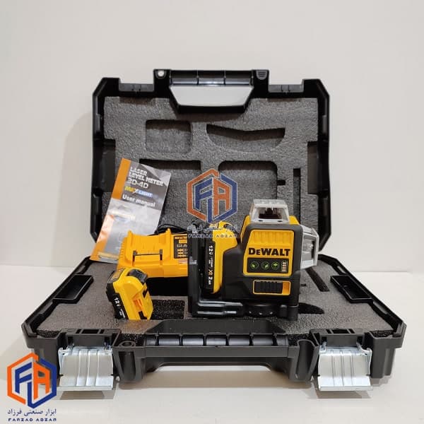 تراز لیزری نور سبز شارژی دیوالت جعبه بزرگ سه بعدی Dewalt Laser level 12v