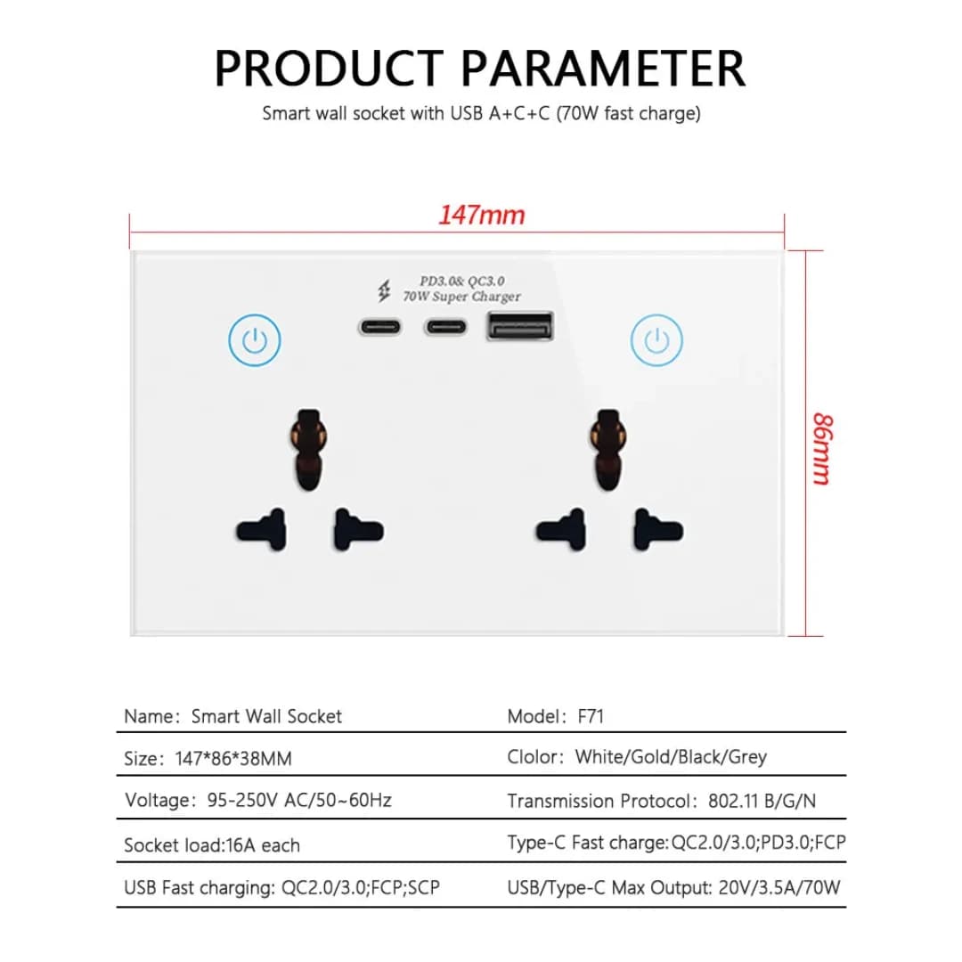 پریز هوشمند توکار تویا HC Pro مدل WSP4W — تصویر ۷