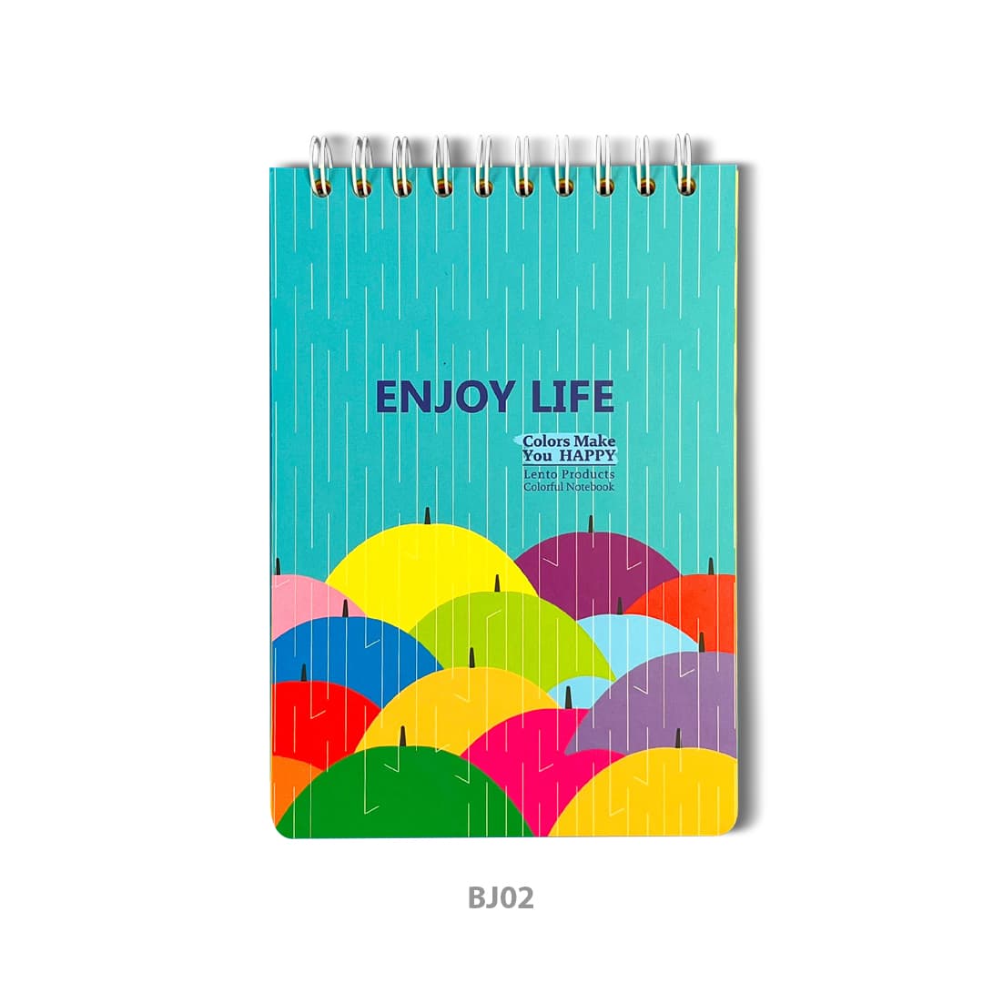 دفتر بولت ژونال رنگی سایز A5 طرح Enjoy Life