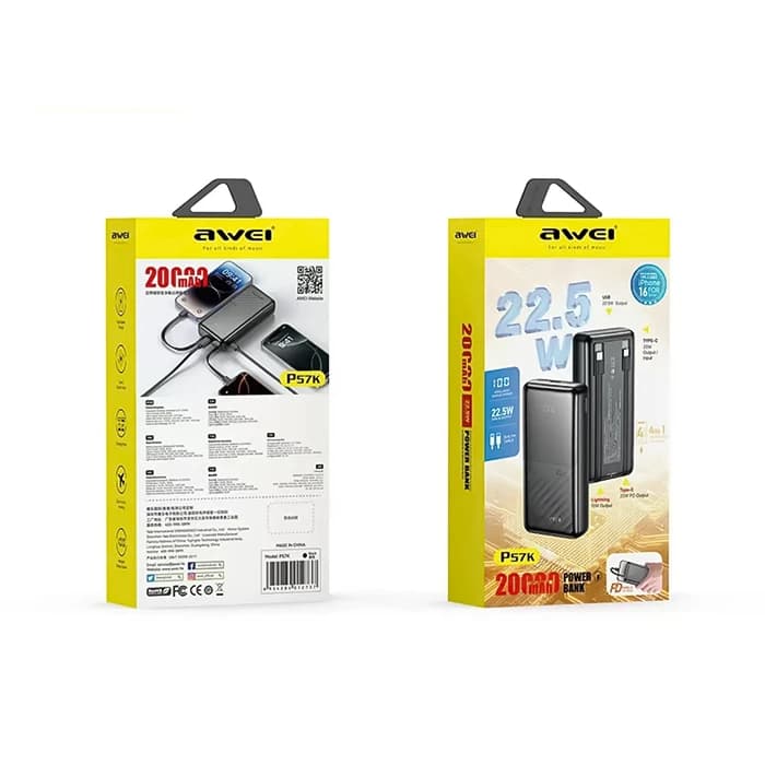 پاور بانک 20,000mAh اوی مدل P57K — تصویر ۴
