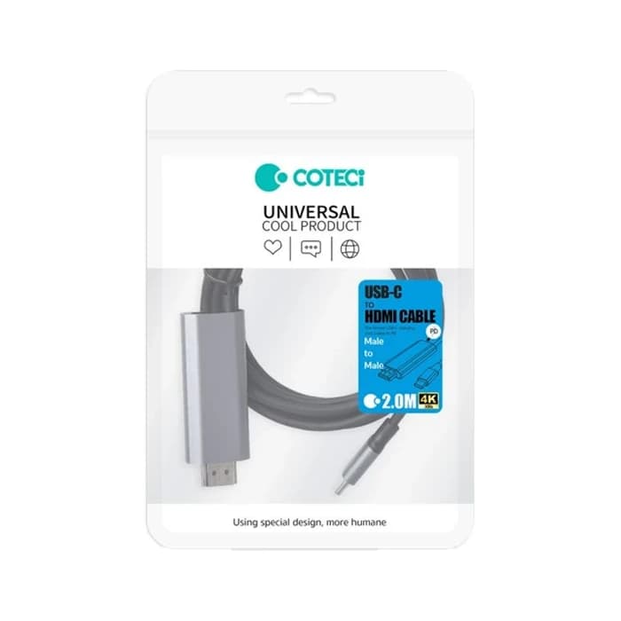 کابل HDMI به تایپ سی کوتتسی طول 2 متر مدل 33025 — تصویر ۴