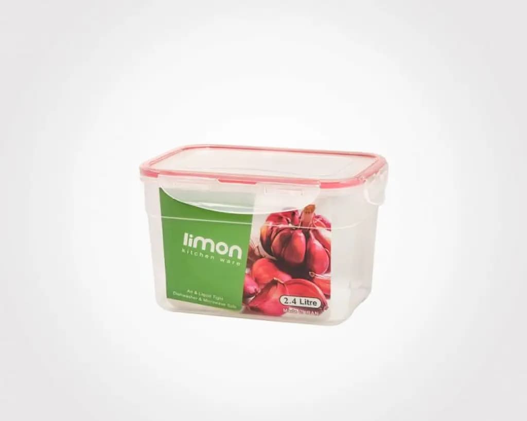 ظرف درب دار فریزری مستطیل 2.4 لیتری لیمون limon