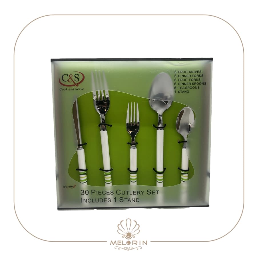 سرویس قاشق چنگال 31 پارچه c&s طرح‌دار