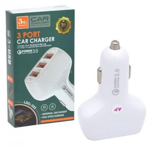 شارژر فندکی LDNIO QC3 USB3 مدل 333 LDO — تصویر ۳