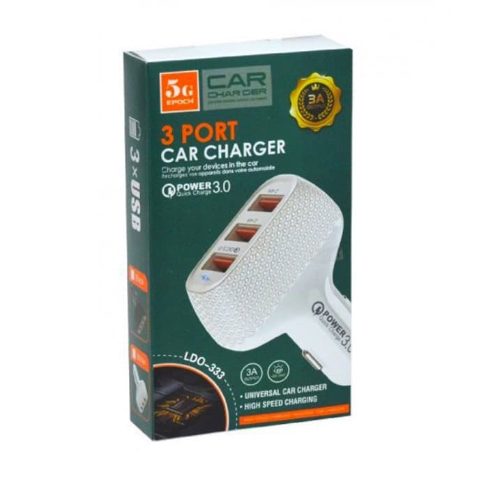 شارژر فندکی LDNIO QC3 USB3 مدل 333 LDO