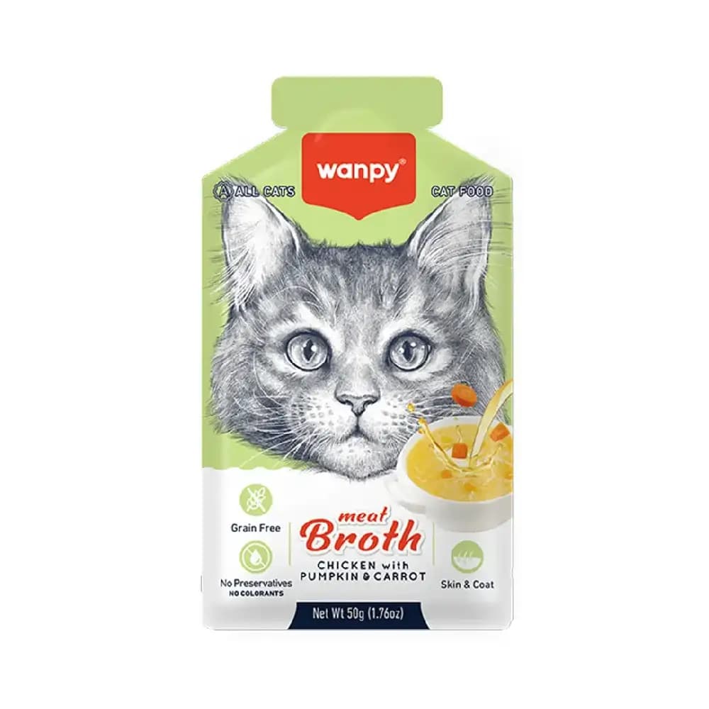 سوپ گربه ونپی با طعم مرغ، کدو و هویج مدل Wanpy Cat Meat Broth