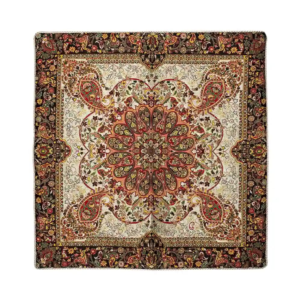 ست سه تکه سجاده و جانماز ترمه زربافت نفیس همادیس طرح افشار طلایی کد TR07-S — تصویر ۷