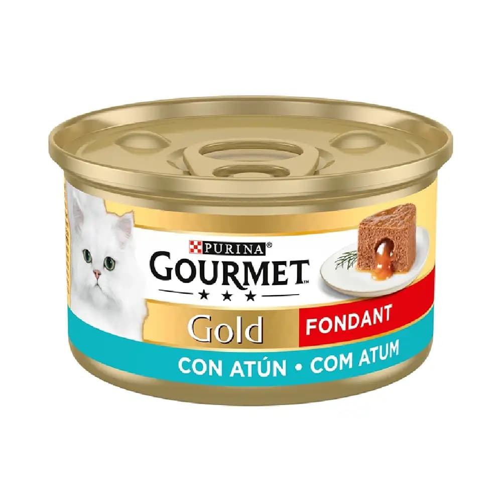 کنسرو گربه گورمت گلد پته فندانت مغزدار ماهی تن _ gourmet gold