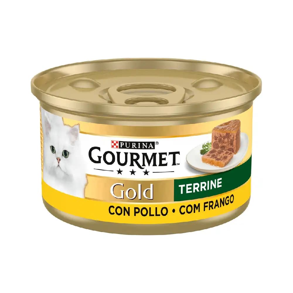 کنسرو گربه گورمت گلد پته مغزدار با طعم مرغ _ Gourmet Gold Terrine with Chicken