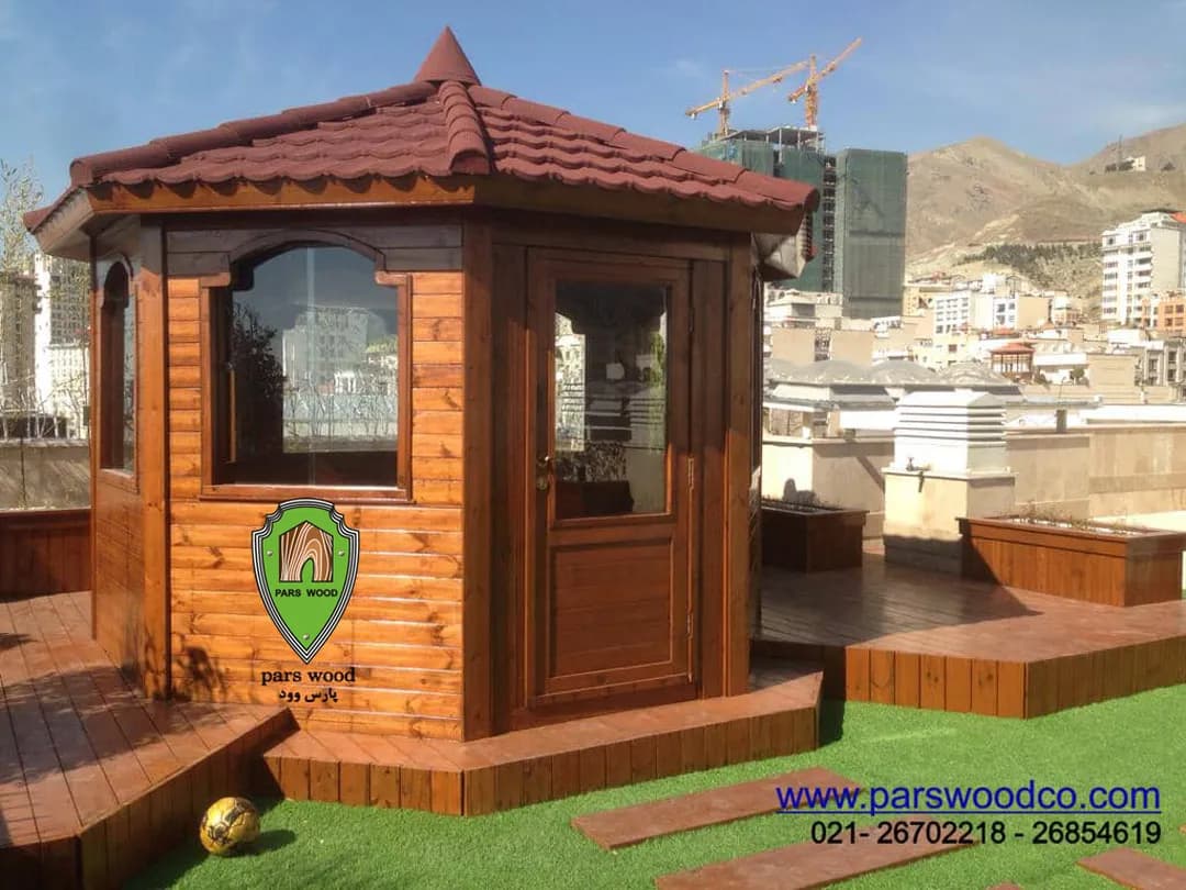 آلاچیق چوبی مدل زاگرس برند پارس وود — تصویر ۲