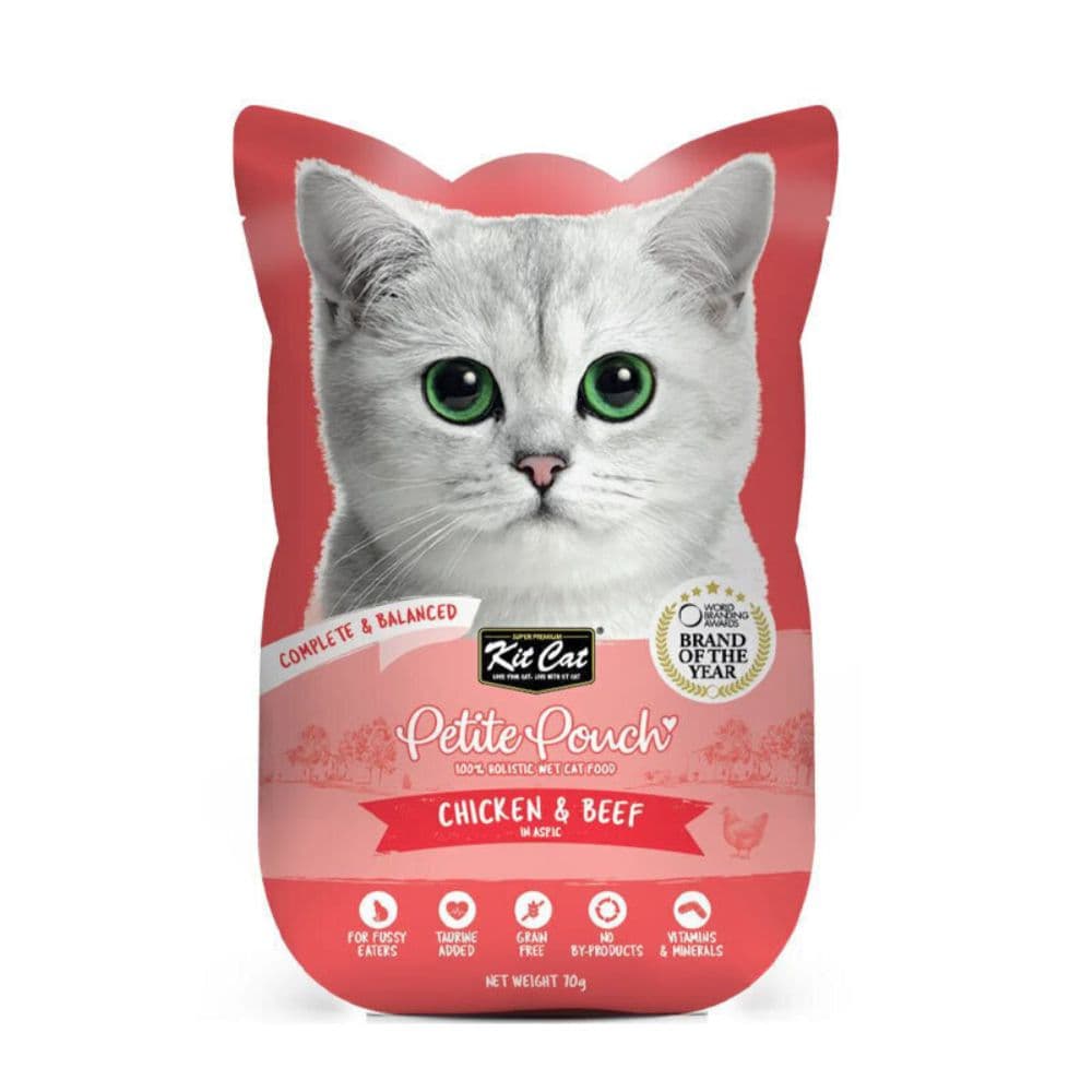 پوچ گربه کیت کت طعم مرغ و بیف kitcat