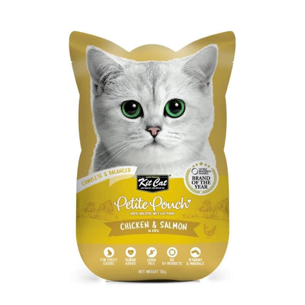پوچ گربه کیت کت طعم مرغ و ماهی سالمون kitcat