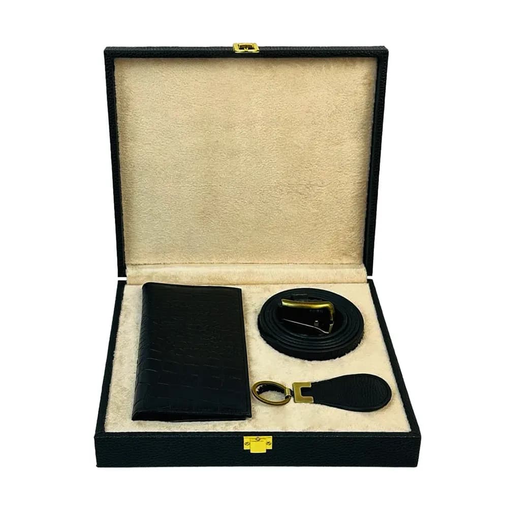 پک هدیه چرم طبیعی مردانه سه تکه همادیس کد PD405 — تصویر ۳
