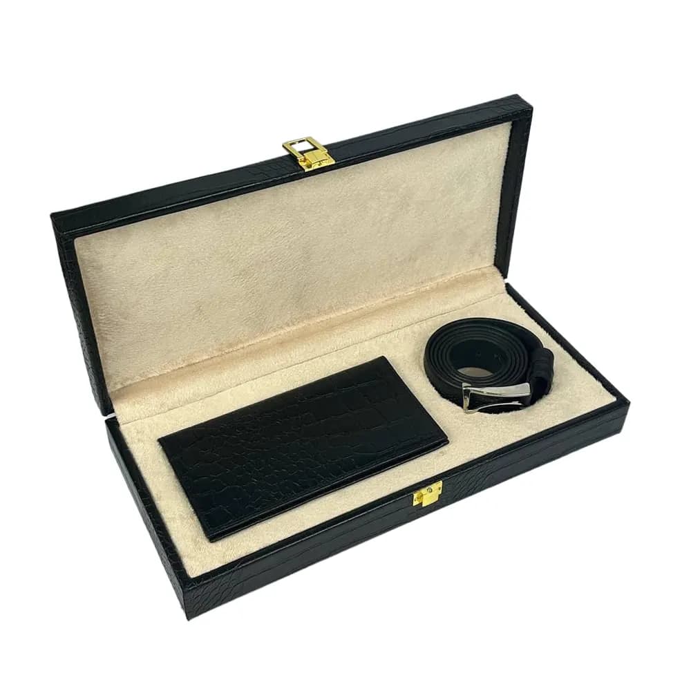 پک هدیه چرم طبیعی دو تکه مردانه همادیس کد PD403