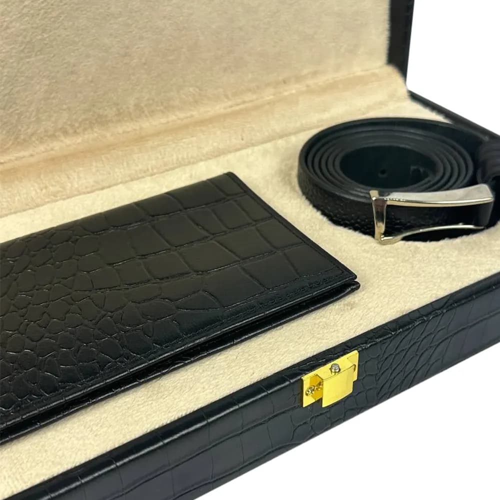 پک هدیه چرم طبیعی دو تکه مردانه همادیس کد PD403 — تصویر ۳
