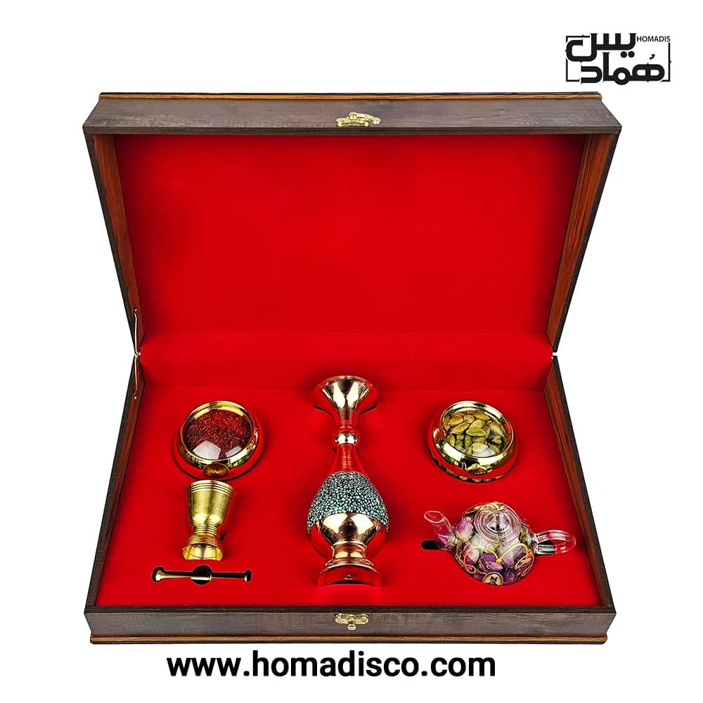 جعبه صنایع دستی و زعفران همادیس مدل فیروزه — تصویر ۲