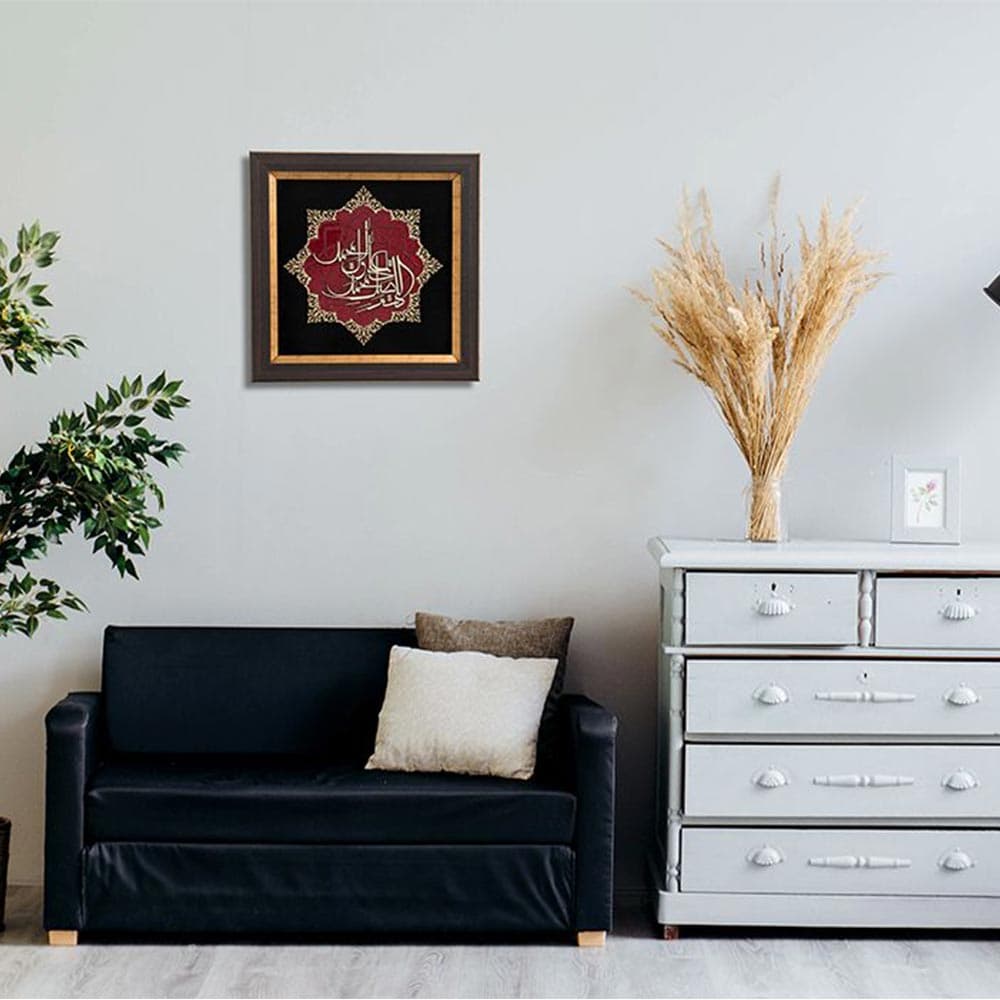 تابلو معرق هُم آدیس طرح صلوات مدل عقیق کد TA 515 — تصویر ۴