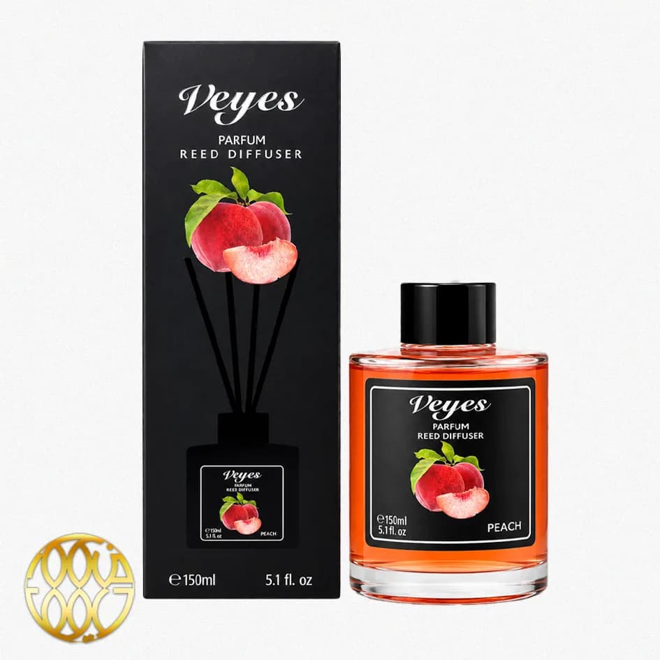 خوشبوکننده با چوب Veyes رایحه هلو (Peach) – ۱۵۰ میلی‌لیتر | رایحه شیرین و میوه‌ای