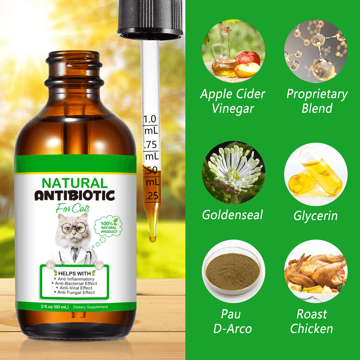 قطره آنتی بیوتیک طبیعی گربه اویمال _ Oimmal cat natural antibiotic — تصویر ۷