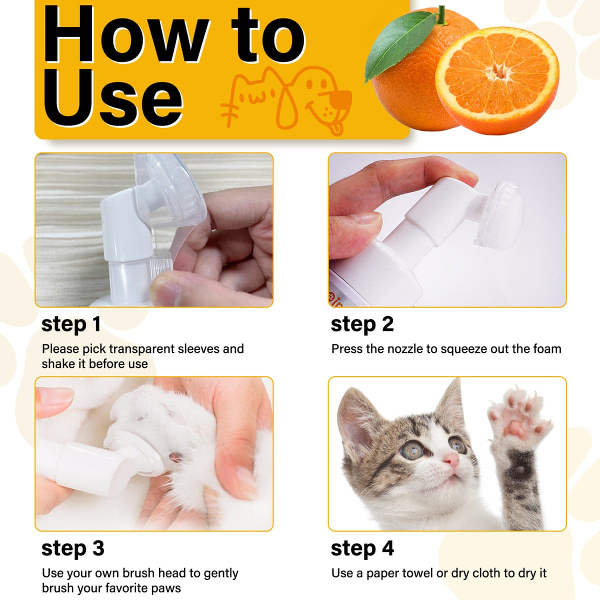 فوم پاک کننده پنجه سگ و گربه اویمال _ Oimmal pet paw cleaner — تصویر ۷