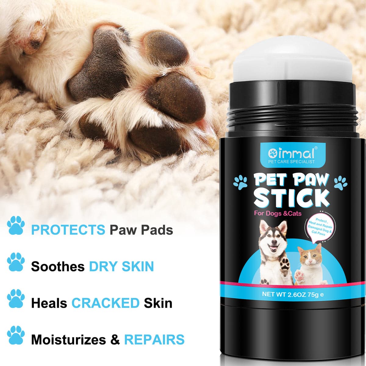 رول مرطوب کننده پنجه سگ و گربه اویمال _ Oimmal pet paw stick — تصویر ۲