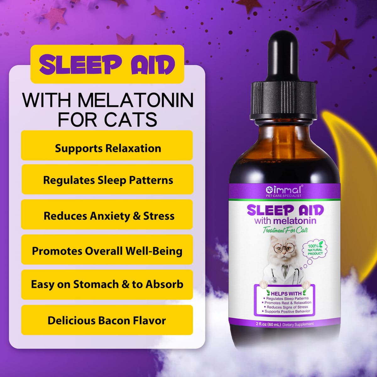 قطره کمک به خواب گربه اویمال _ Oimmal cat sleep aid — تصویر ۴