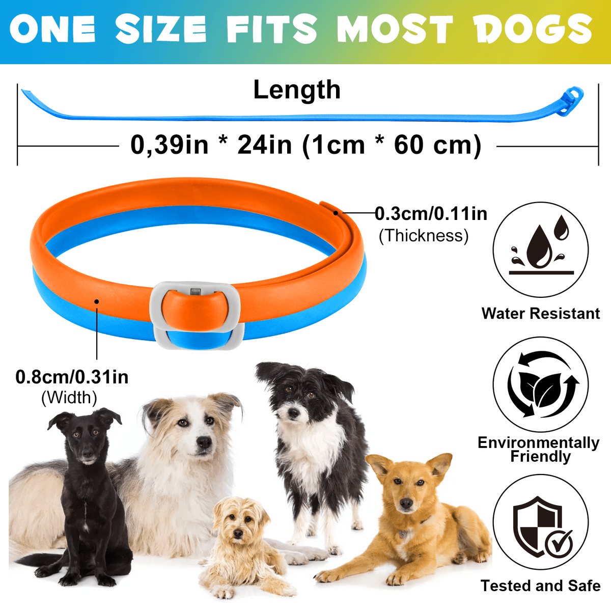 قلاده ضد کک و کنه 1عددی آبی سگ اویمال _ Oimmal flea & tick collar dog — تصویر ۴