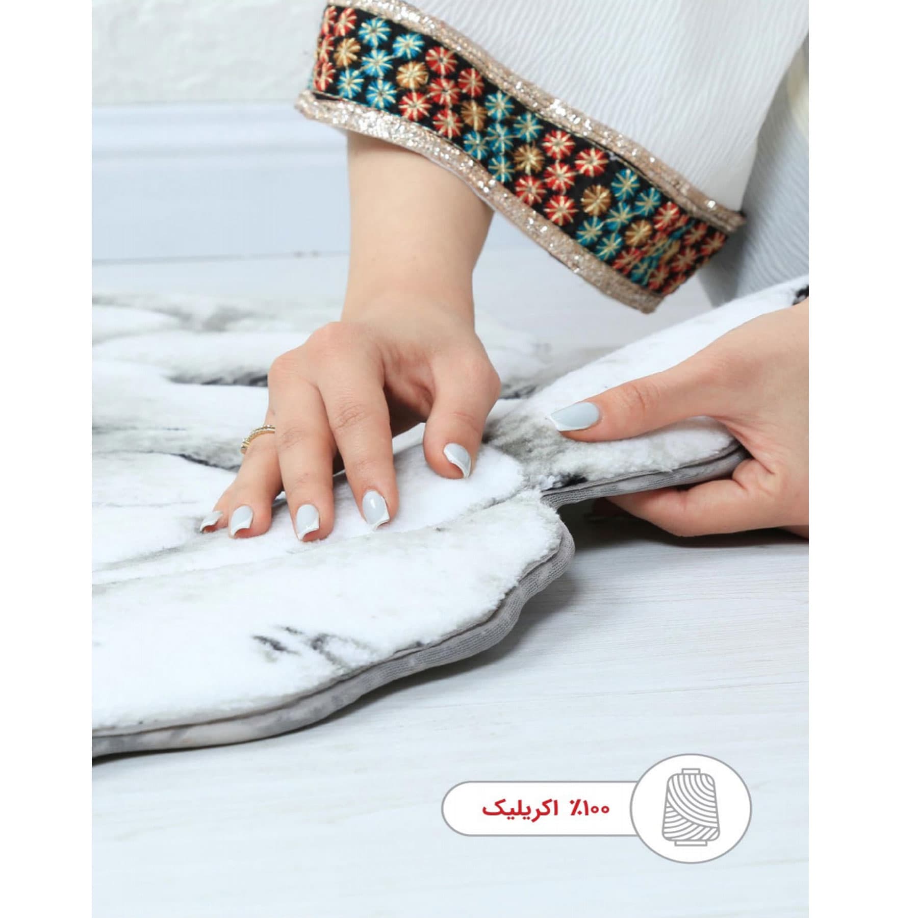 فرش زرباف مدل موج سایز 50*80 — تصویر ۲